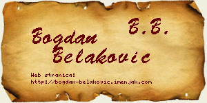 Bogdan Belaković vizit kartica